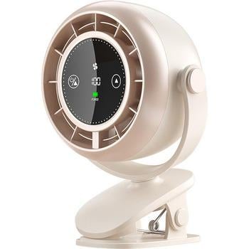 Вентилятор Wukong на акумуляторі з прищіпкою Бежевий (33382-80)