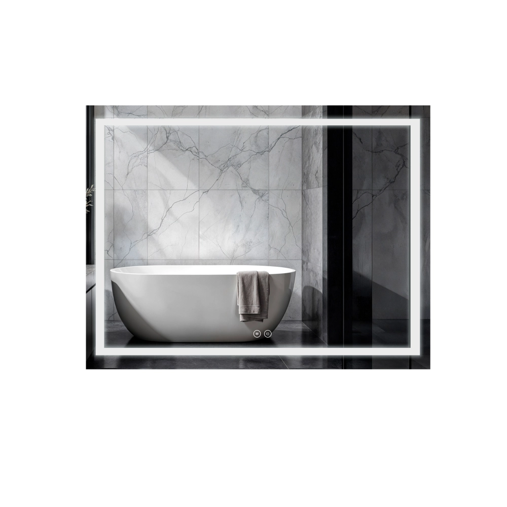 Дзеркало прямокутне Qtap Mideya MI1 з LED-підсвічуванням Touch/з антизапотіванням/регулюванням яскравості 70х50 см (QT2078NCF07050W)