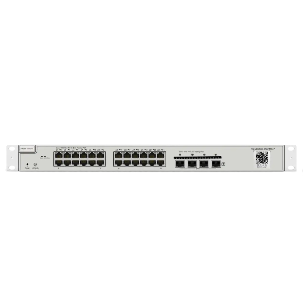 Коммутатор 24 порта управляемый Ruijie RG-NBS3200-24GT4XS-P-V2 L2+ 10G POE