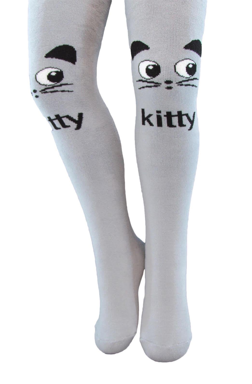 Колготки детские махровые Олми 1011м kitty 090 р. 18 116-122 см Серый (68399)
