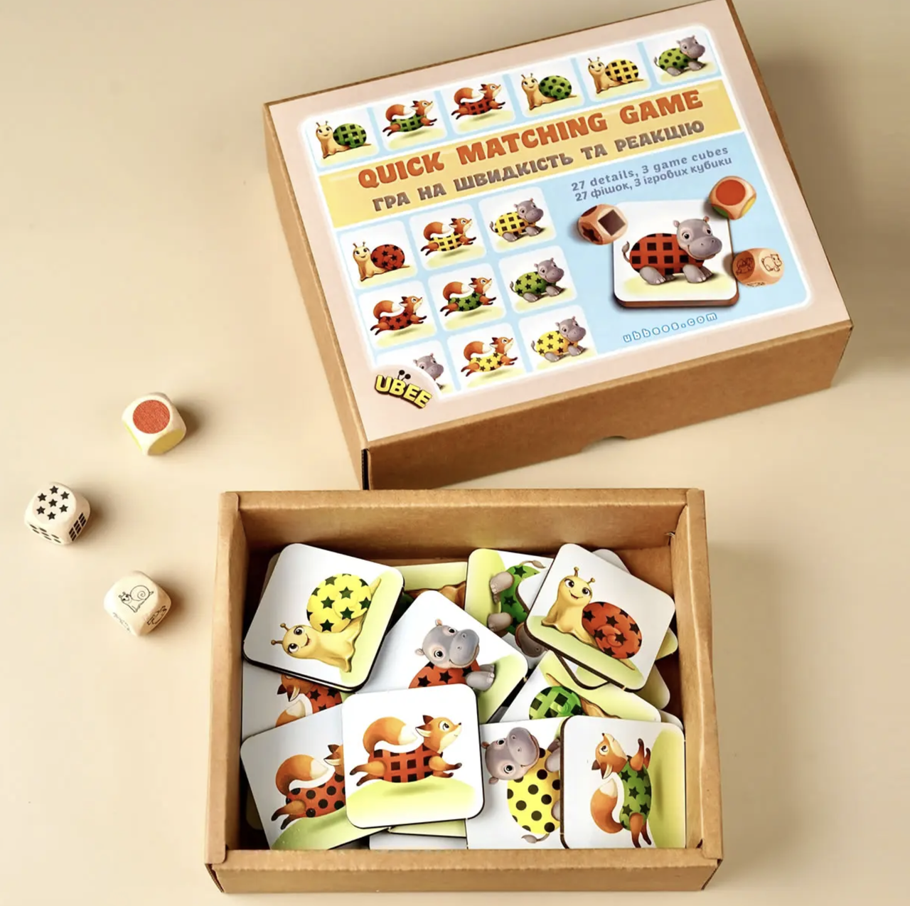 Игра развивающая для детей с кубиком UBumblebees Схвати Первым