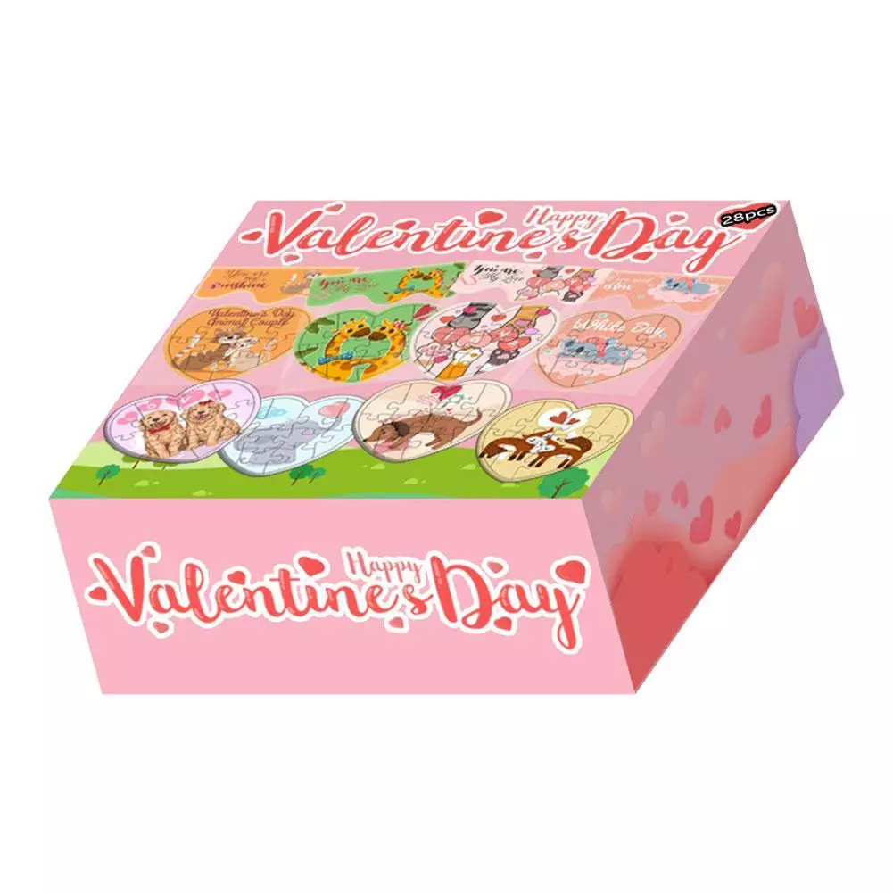 Пазли дитячі розвиваючі Happy Valentines day Мультяшні тварини (Puzzles-Valentines day)