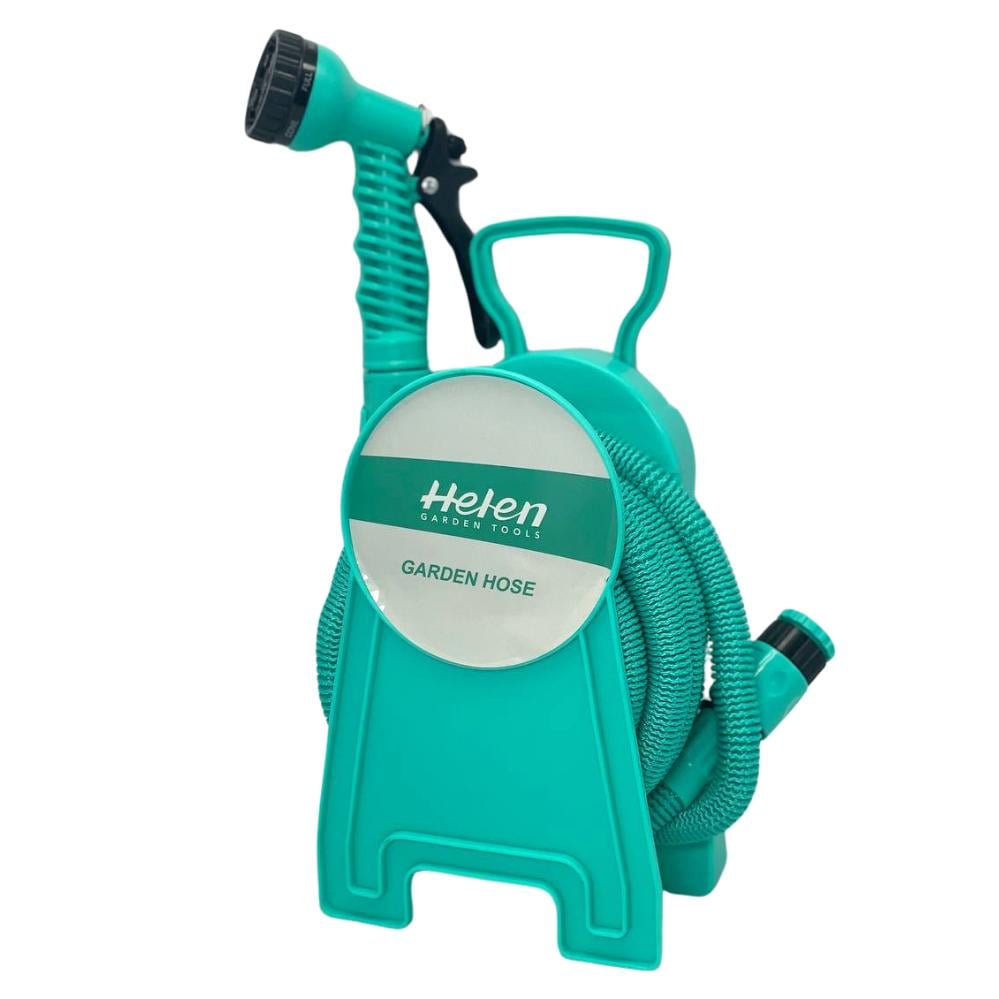 Шланг для полива Helen Garden Tool с катушкой и распылителем с 7 режимами10 м Зеленый (120.1757)