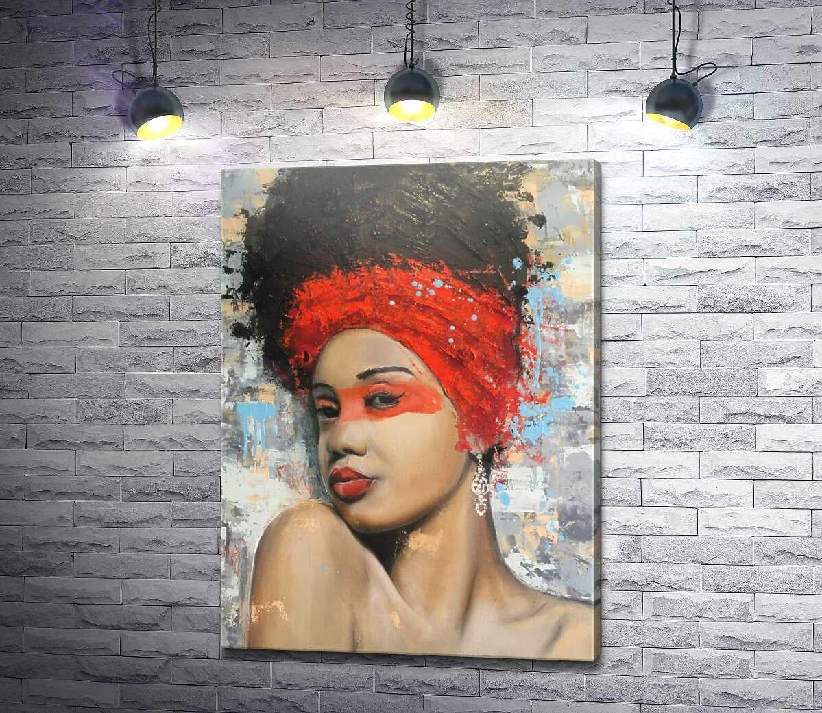 Картина ArtPoster Кокетлива африканка в яскравому тюрбані 95x130 см Модуль №1 (003925)