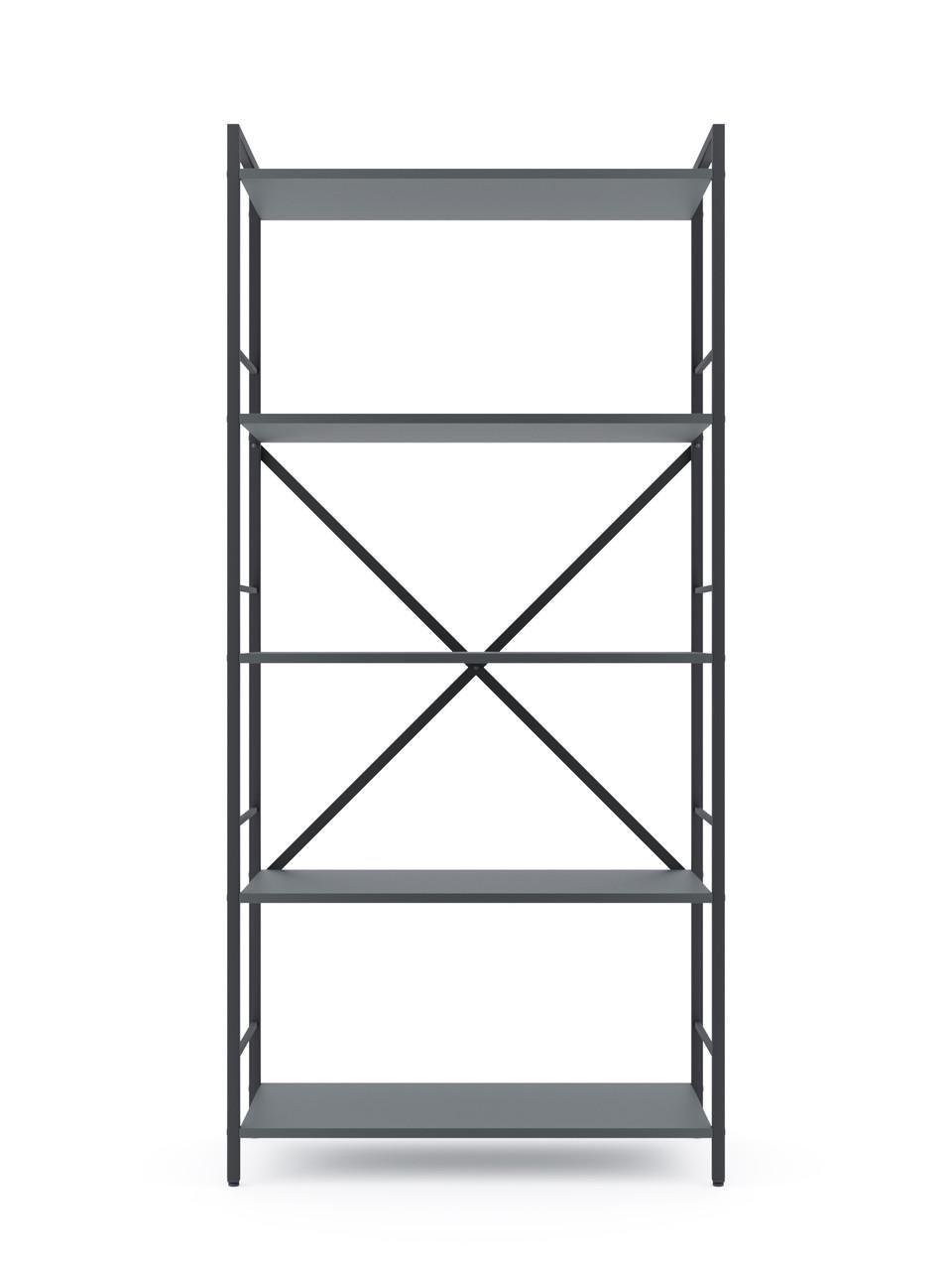 Стеллаж Меткас Лофт 35 кг/полку 5 полок ЛДСП 1700x800x350 мм Антрацит (2640911722)