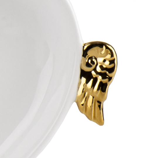 Тарілка сервірувальна Elisey Крила янгола керамічна 29,6 см Білий із золотом (135-81-4000-039) - фото 2