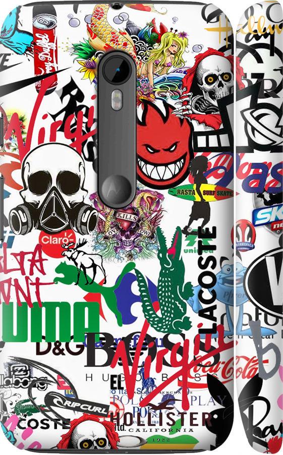 Чехол на Motorola Moto G3 Many different logos (4022m-318-42517)