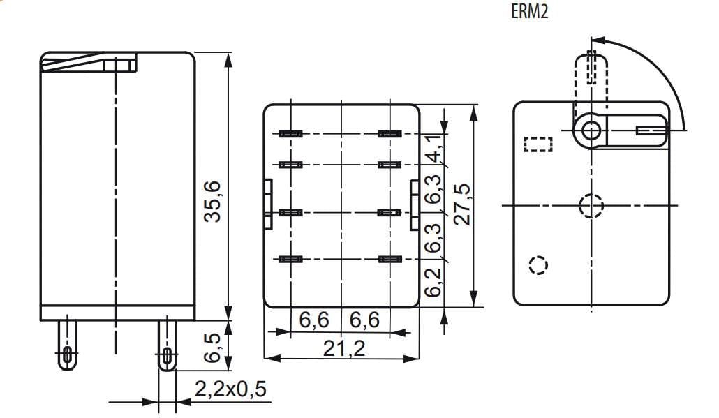 Реле промежуточное ETI ERM2-024DC 12А 2к 24V DC ERM2 (2473000) - фото 2