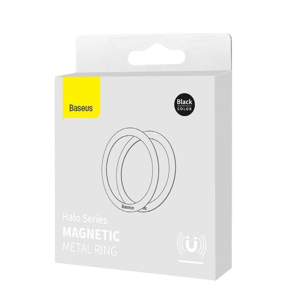 Пластина для MagSafe BASEUS Halo Series Magnetic Metal Ring PCCH000001 2 pcs/pack Black - фото 3