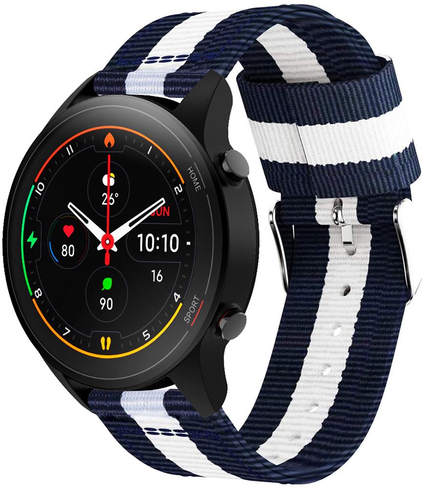 Ремінець тканинний Canvas для Xiaomi Mi Watch Blue/White (23119)