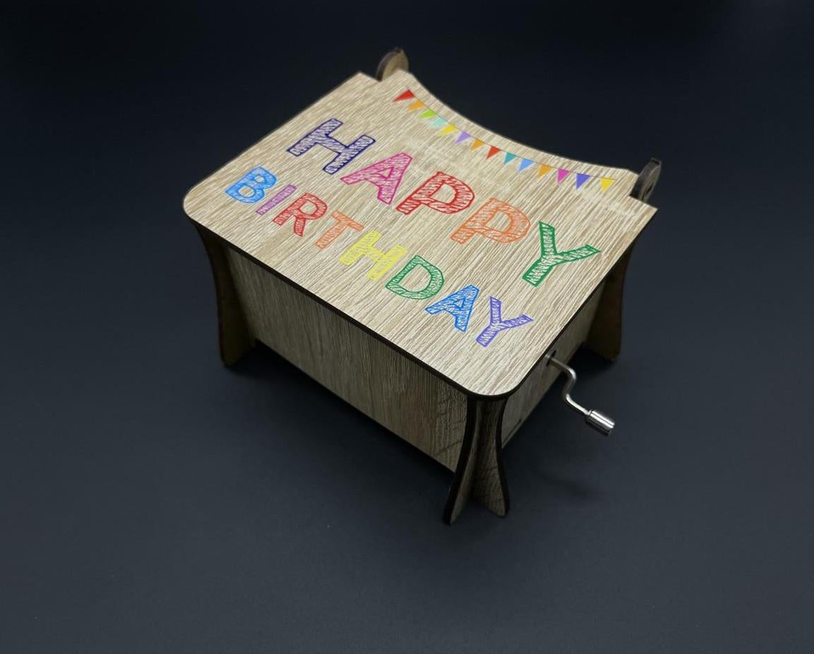 Шкатулка с музыкальным механизмом "Happy Birthday" 12х10х8 см Бежевый (MZ-021)