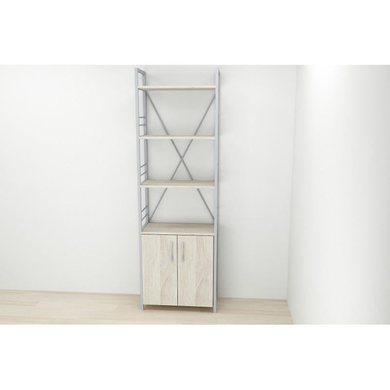 Этажерка Ferrum-decor Konekt 4/60 с тумбой металл/ДСП Серый/Дуб сонома (FRD-102480) Этажерка Ferrum-decor Konekt 4/60 с тумбой металл/ДСП Серый/Дуб сонома (FRD-102480)