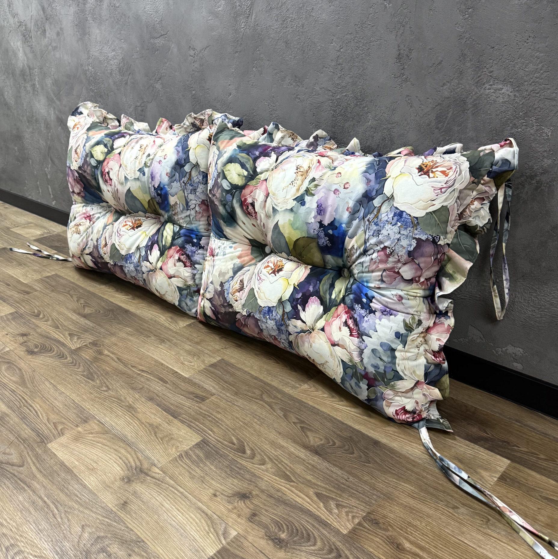 Подушка-изголовье с рюшей Comfort Home 3D flowers панама 120х45 см