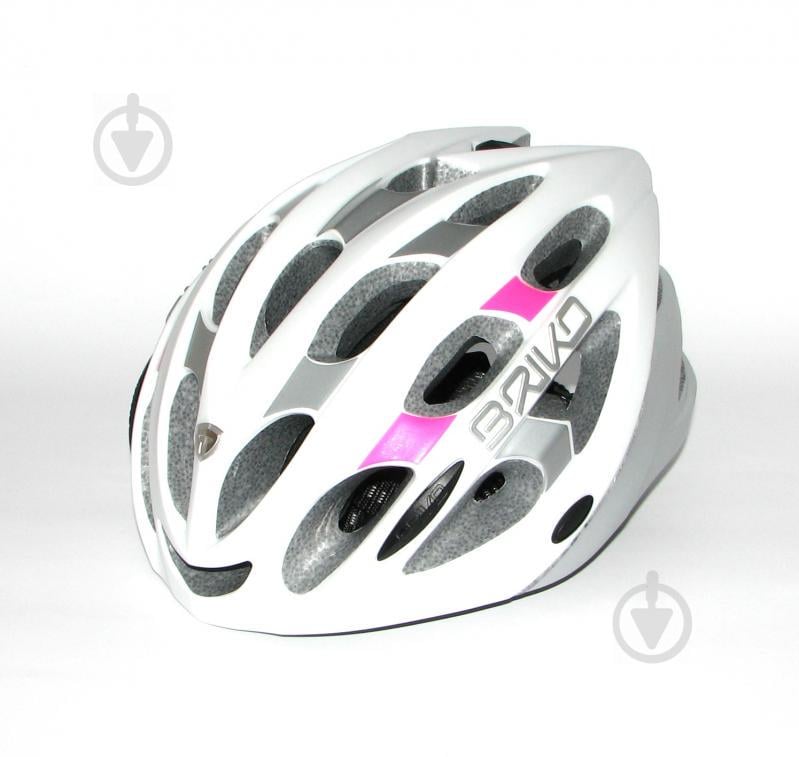 Велошлем Briko Quarter White-Pink-Silv M - фото 1