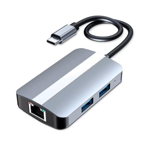 USB 3.1 Type-C - RJ45 Ethernet LAN адаптер та хаб 3x USB 2.0 - фото 1 USB 3.1 Type-C - RJ45 Ethernet LAN адаптер та хаб 3x USB 2.0 - фото 1