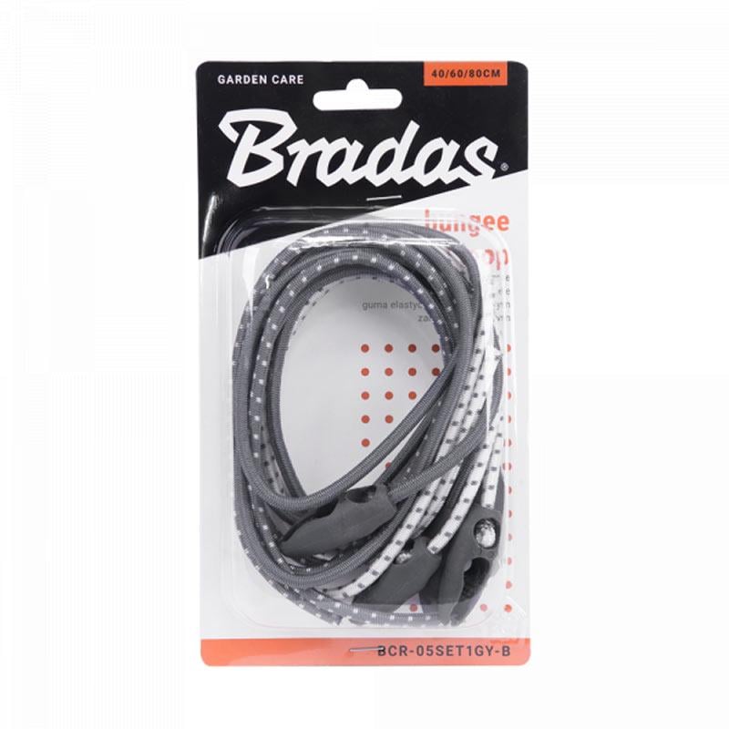 Комплект шнурів Bradas Bungee Cord REGULATED з петельним затискачем (BCR-05SET1GY-B)