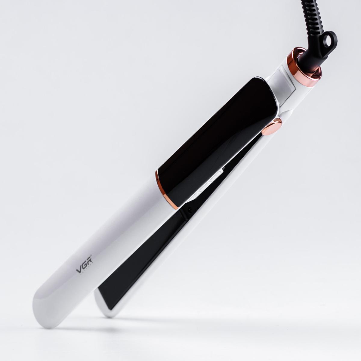 Утюжок для волос VGR V-515 с ЖК-дисплеем керамический Белый (V515W)