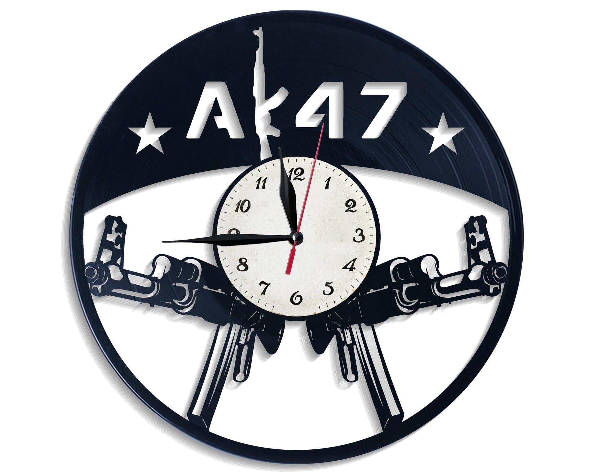 Часы настенные Автомат АК-47 2505 из виниловой пластинки