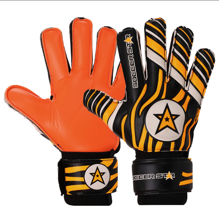 Перчатки вратарские SOCCER STAR (VL-6023_Черный-оранжевый_10)