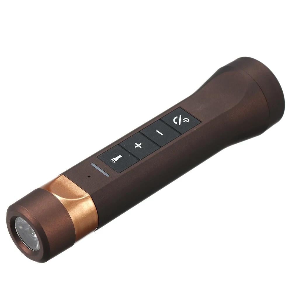 Багатофункціональний Bluetooth колонка-ліхтар Sunroz Multifunctional Music Torch 3W Кавовий (SUN6127)