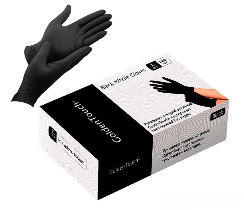 Перчатки нитриловые Golden Touch 3.7 г нестерильные текстурированные L 50 пар (HFN-123352L)