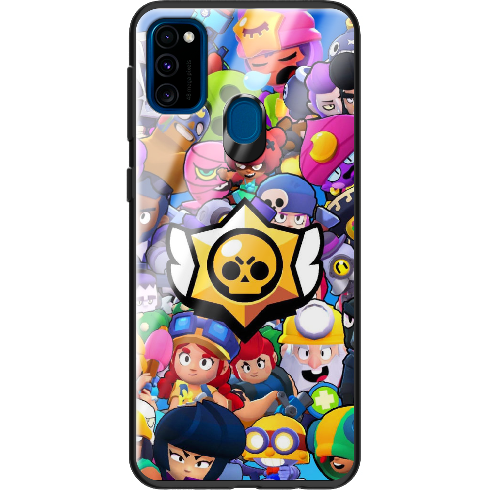 Чохол Boxface Samsung M307 Galaxy M30s Brawl Stars Чорний силікон зі склом (38209-up2389-38348)