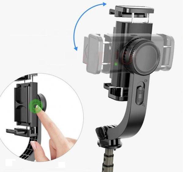 Штатив-стабилизатор автоматический Gimbal L08 4в1 складной из Bluetooth Черный (124-14-14862) - фото 3