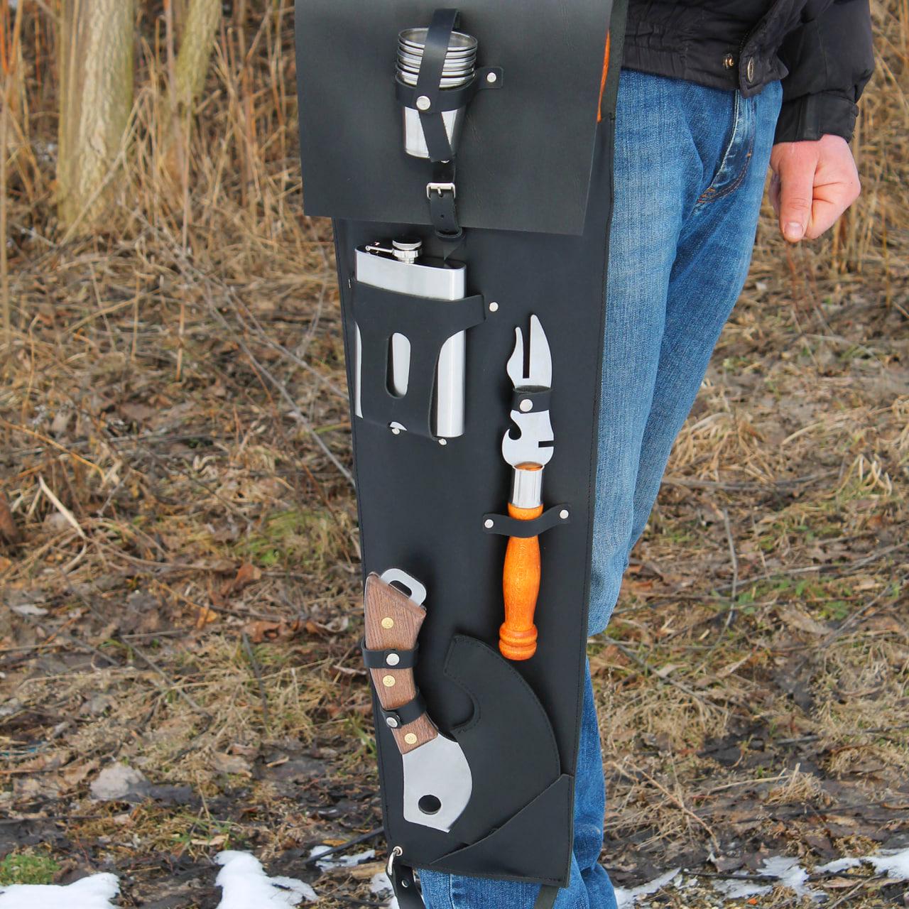 Набор шампуров SHOP-PAN для гриля в кожаном чехле Черный (9615112) - фото 7