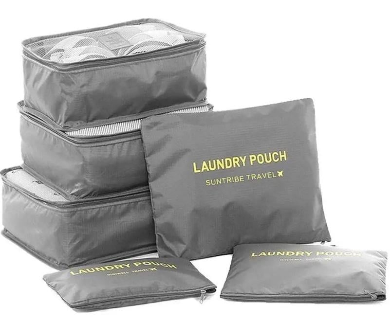 Органайзеры для путешествий Laundry Pouch Travel 6 шт. Серый (10553890)