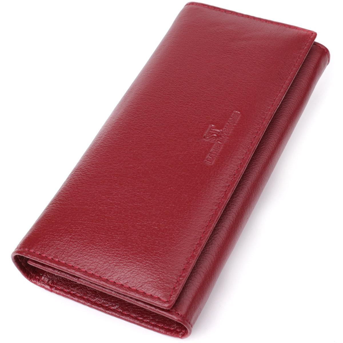 Кошелек женский ST Leather 23065 классический двусложный из натуральной кожи Бордовый (168-136-23065)