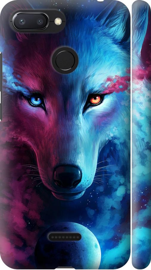 Чехол на Xiaomi Redmi 6 Арт-волк (3999m-1521-42517)