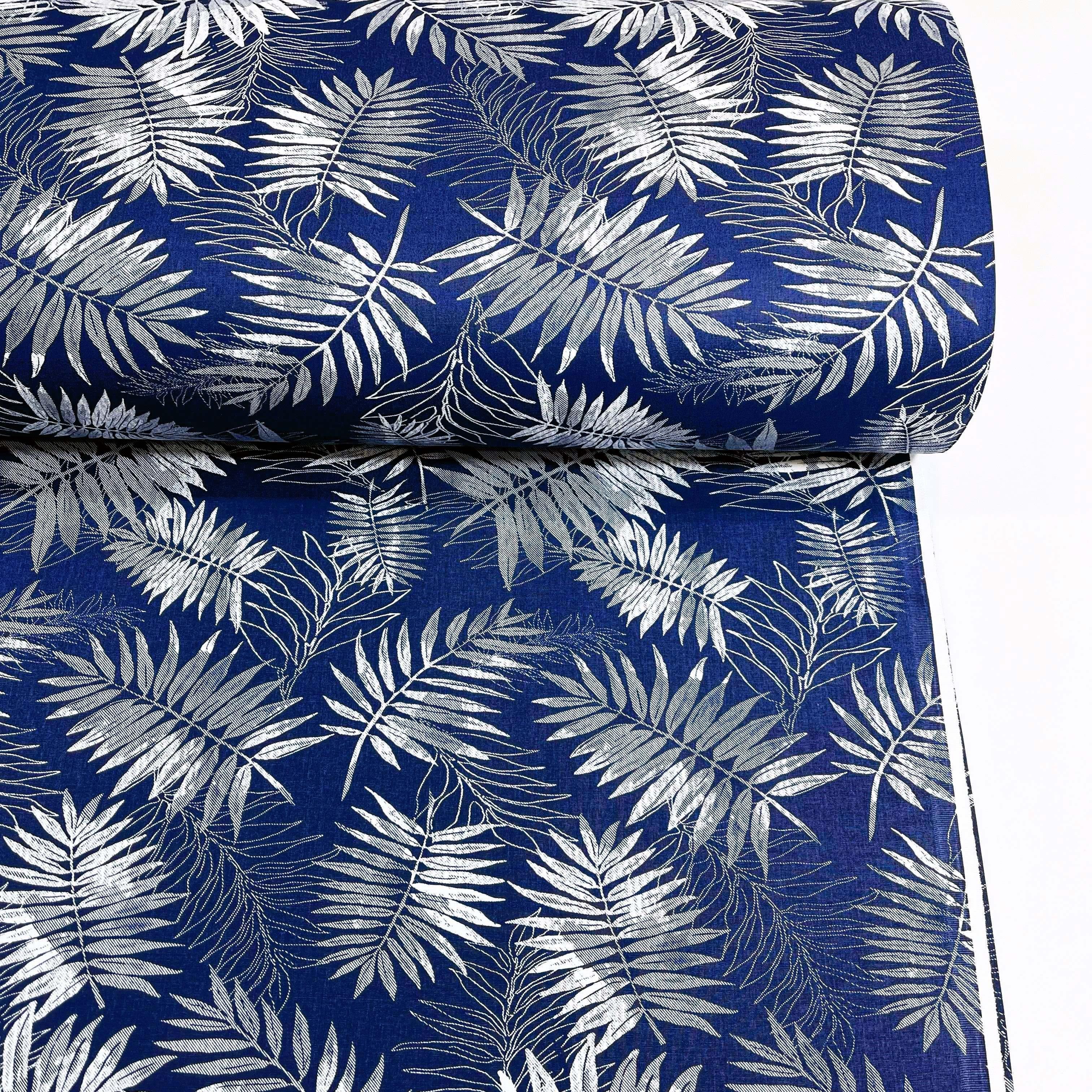 Ткань для постельного белья ранфорс тропическая листва 240 см Синий (24209 V27 00489)