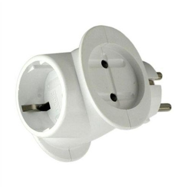 Тройник электрический TOKER 16А с заземлением Белый (439)