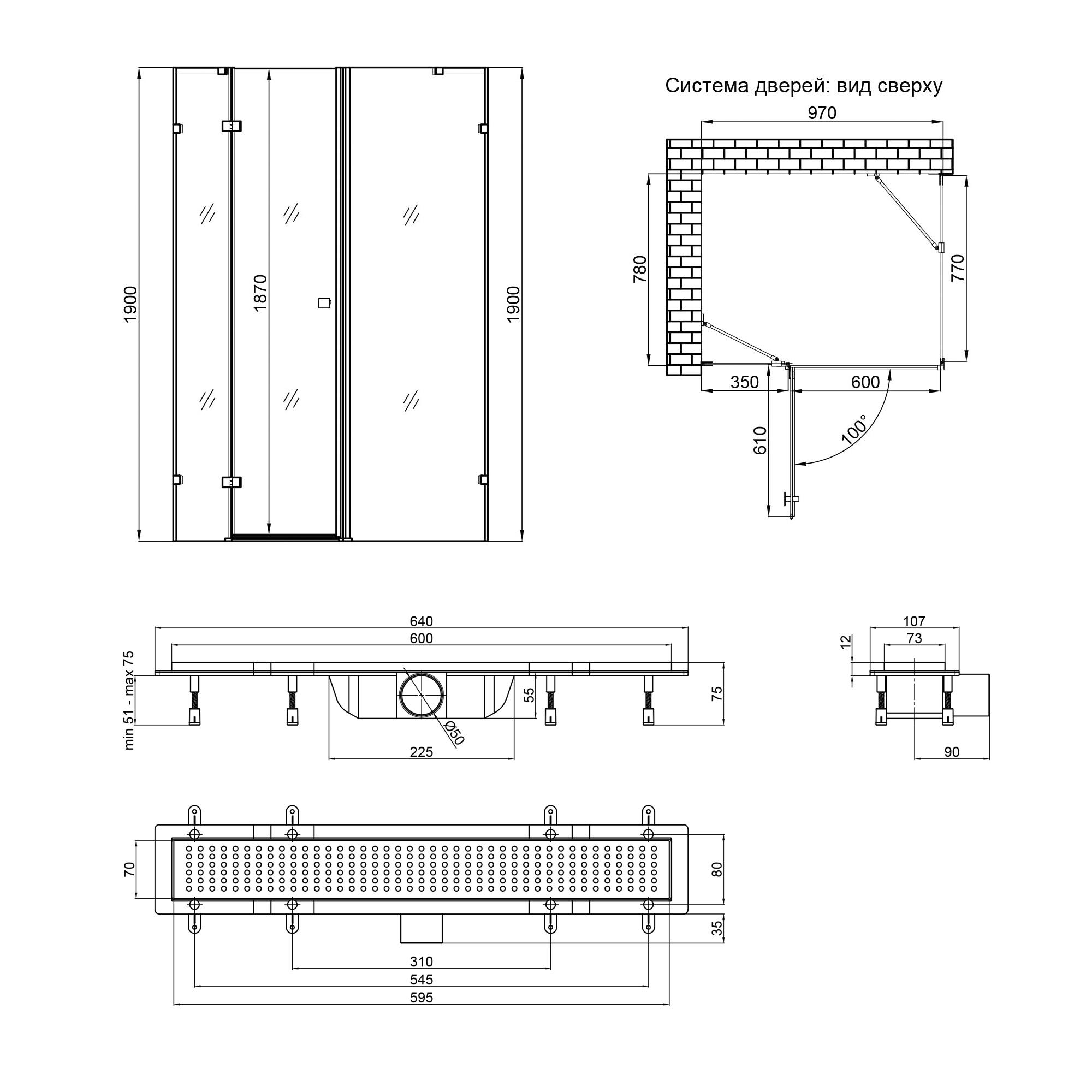 Душова кабіна Qtap Capricorn/Dry QTDRYFB304600CAPCRM1018RC6 78x97x190 см Хром (120911) - фото 2