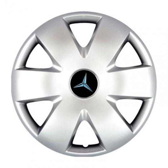 Автомобильные колпаки SKS 308 R15 с логотипом Mercedes 4 шт. Серебристый