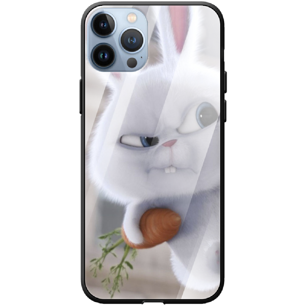 Чохол BoxFace iPhone 13 Pro Rabbit Snowball Чорний силікон зі склом (43365-up1116-43867)