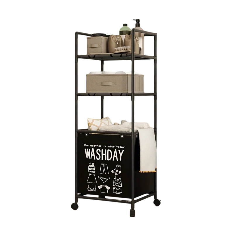 Кошик для зберігання білизни і 2 полиці для побутових приладдя (BW220) Кошик для зберігання білизни і 2 полиці для побутових приладдя (BW220)