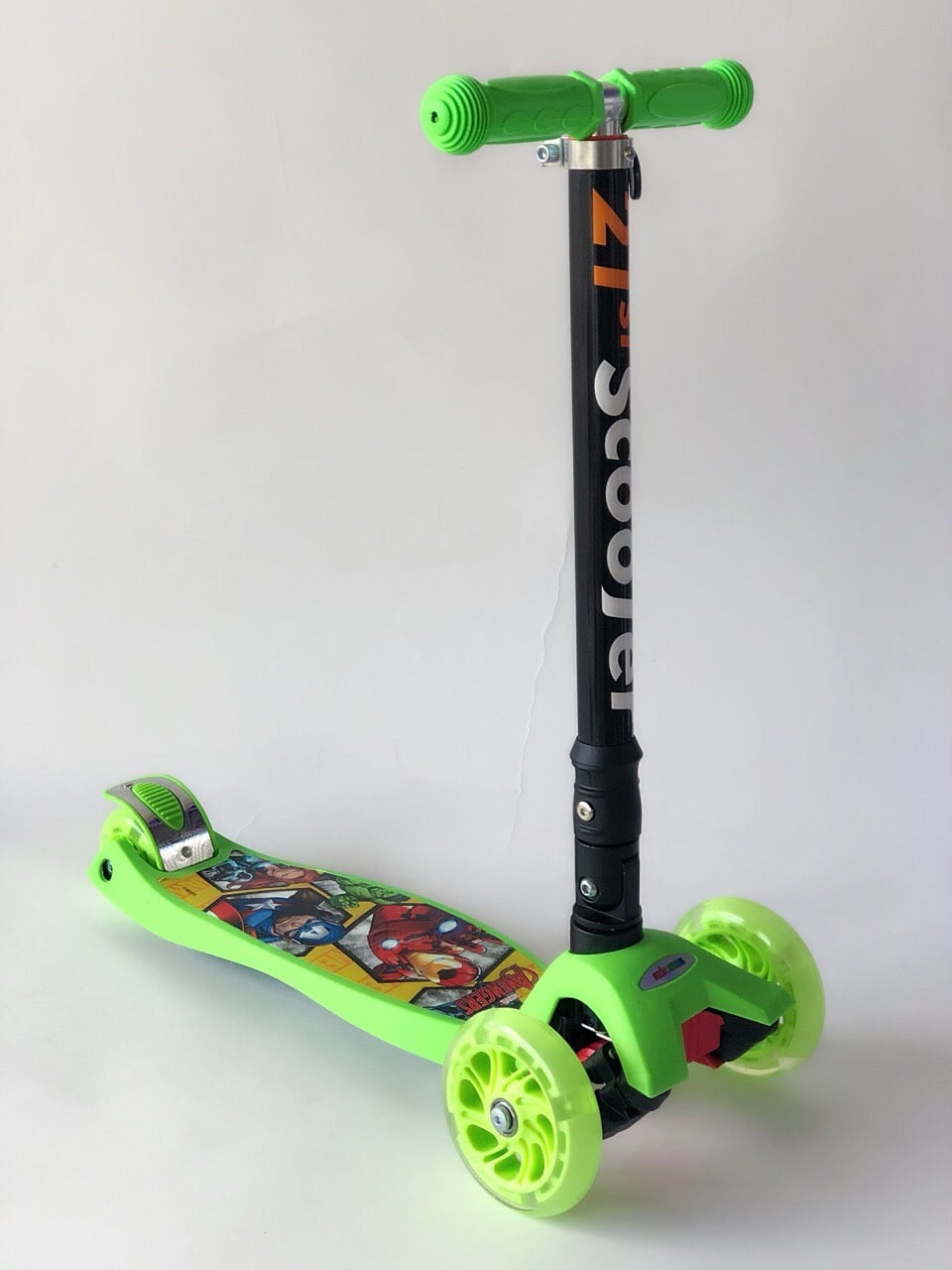 Самокат детский MicMax Scooter 03 MZ с подсветкой колес Зеленый (03MZ-green)