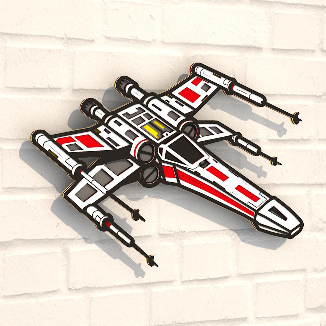 Деревянная картина раскраска TWD Истребитель X-wing 35х24 см (ww-3DP40005)