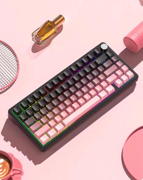 Клавиатура игровая attack shark X85 беспроводная механическая с RGB подсветкой с поддержкой HOT-SWAP Jade Switch Blackberry/White - фото 3 Клавиатура игровая attack shark X85 беспроводная механическая с RGB подсветкой с поддержкой HOT-SWAP Jade Switch Blackberry/White - фото 3