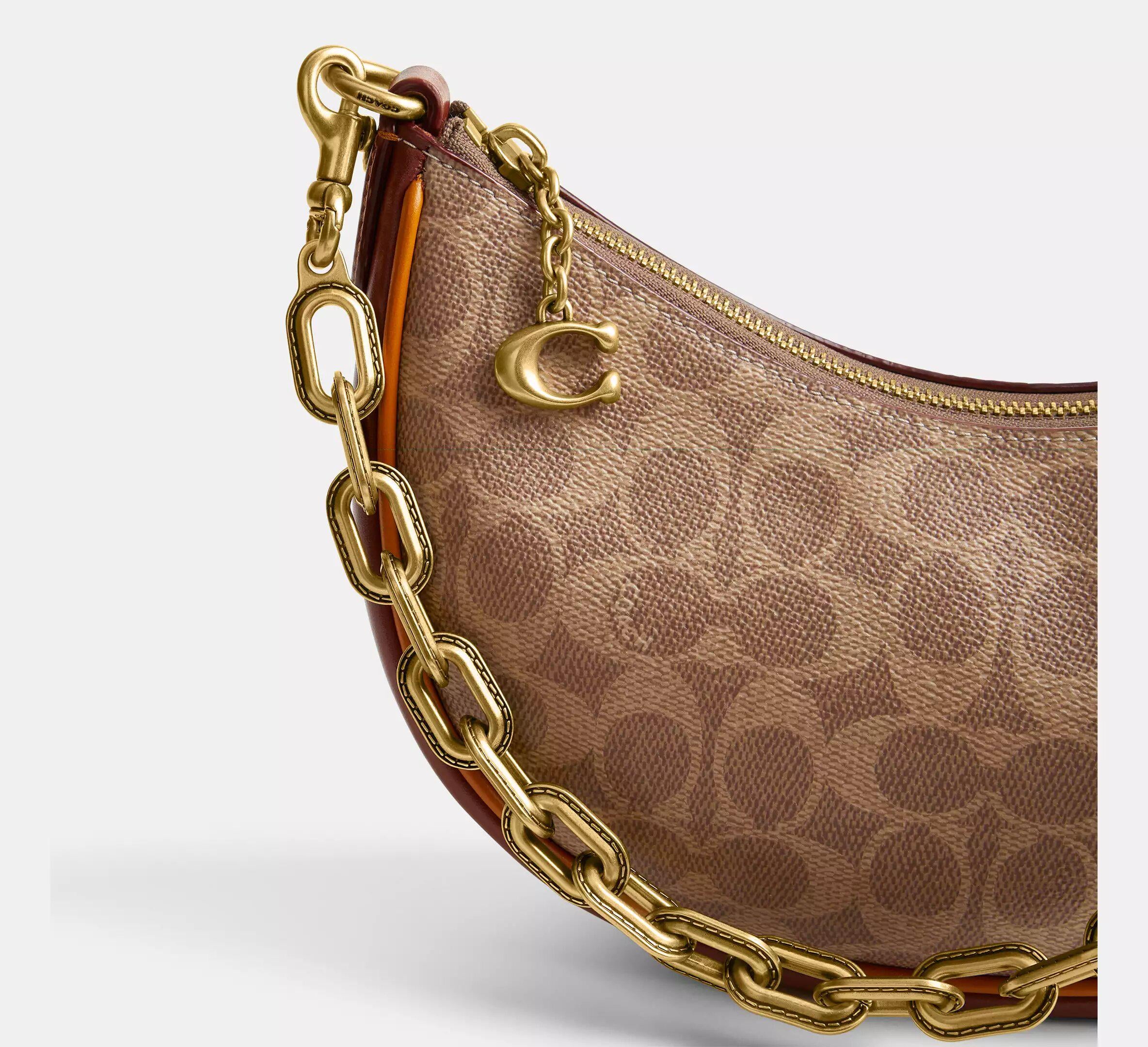 ᐉ Женская сумка Coach Mira Shoulder Bag In Signature Canvas Brown
