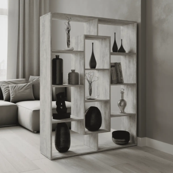 Полка для книг Flamecame P-09 11 ячеек ДСП Бетон P-09BT (29670966) Полка для книг Flamecame P-09 11 ячеек ДСП Бетон P-09BT (29670966)