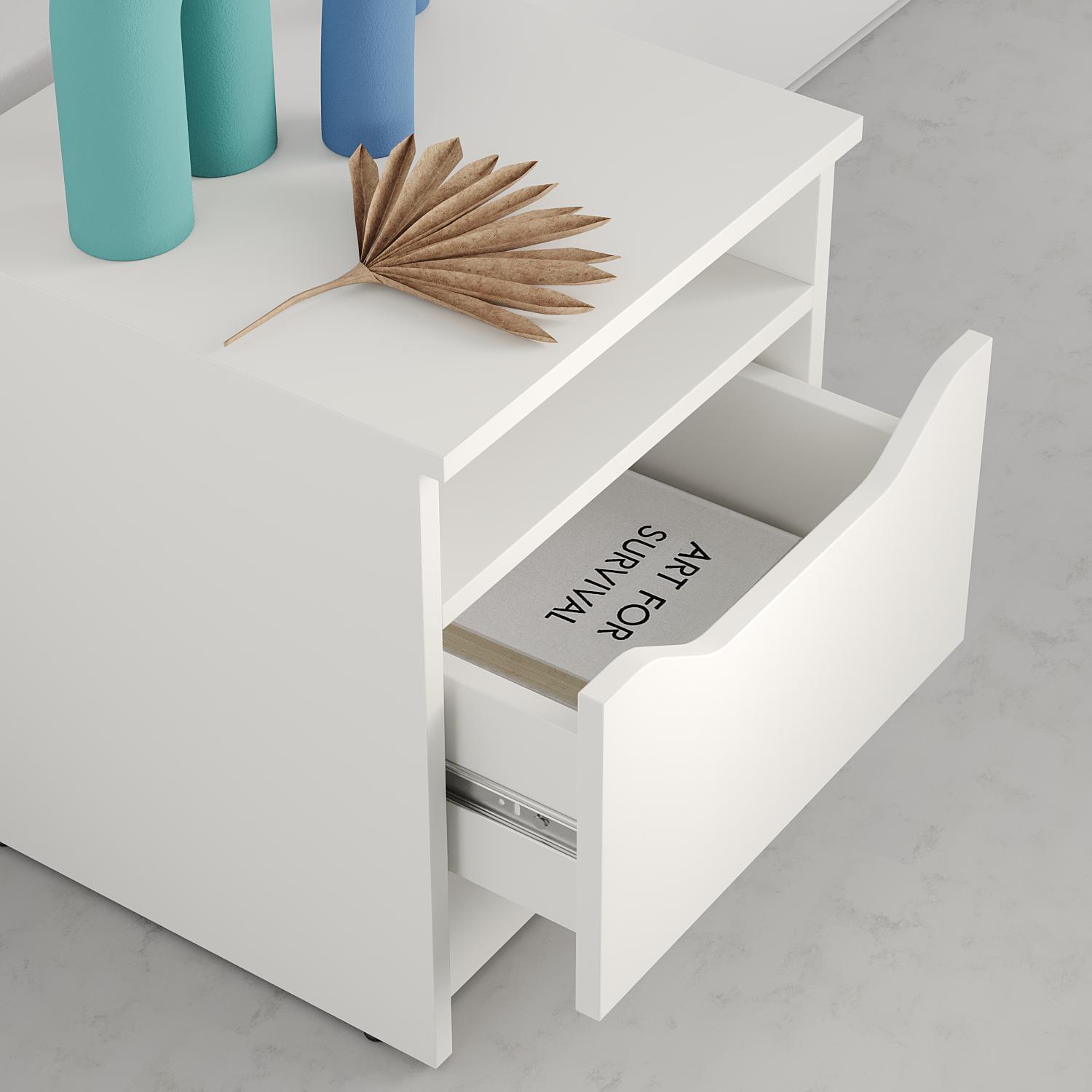 Тумба приліжкова MebelStar Лілу 40x40x44,5 см Аляска білий (MBS-1311) - фото 3 Тумба приліжкова MebelStar Лілу 40x40x44,5 см Аляска білий (MBS-1311) - фото 3