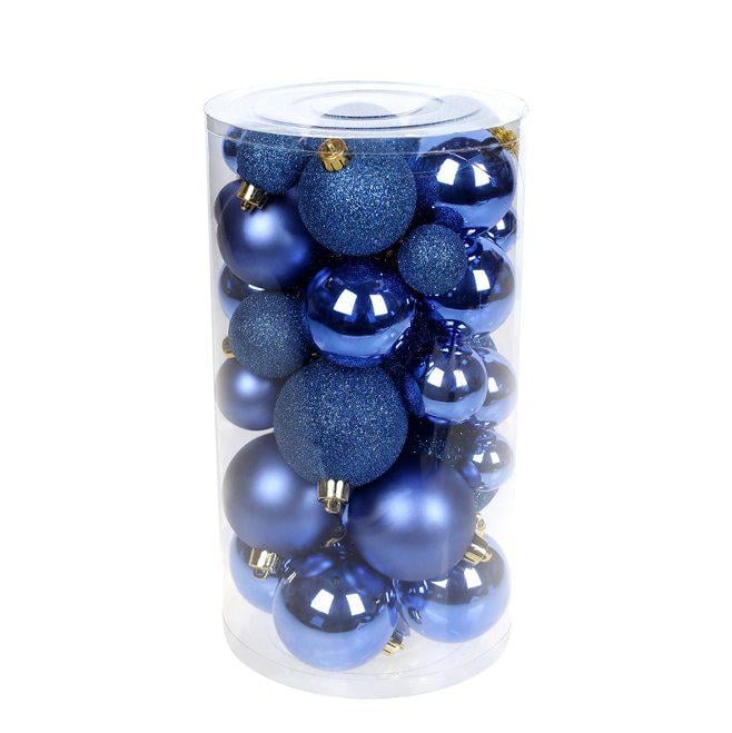 Набор пластиковых новогодних шаров Flora Микс 40 шт. (12476)