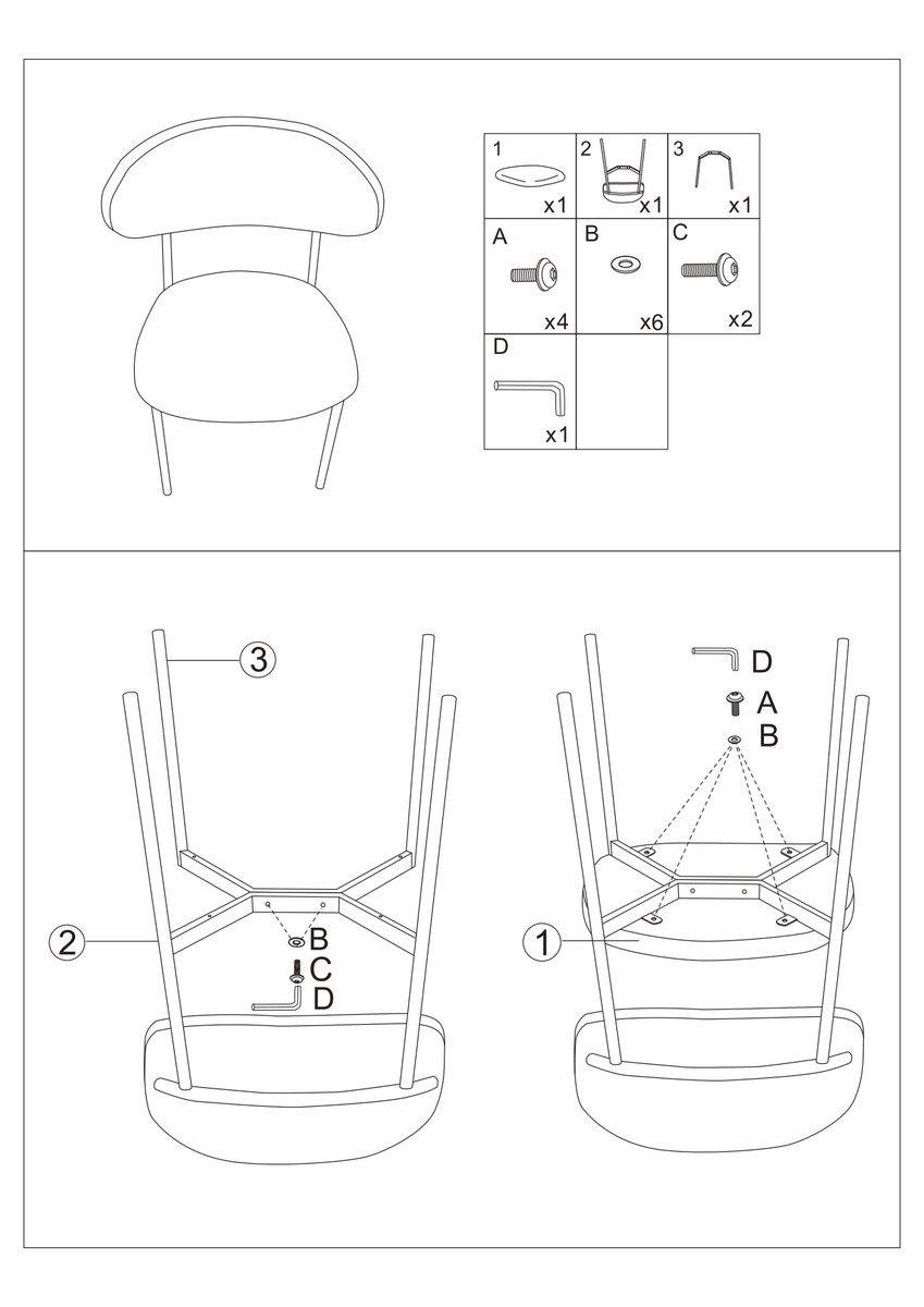 Стул Intarsio Amanda ткань Черный/Белый (AMANDAWH) - фото 5 Стул Intarsio Amanda ткань Черный/Белый (AMANDAWH) - фото 5