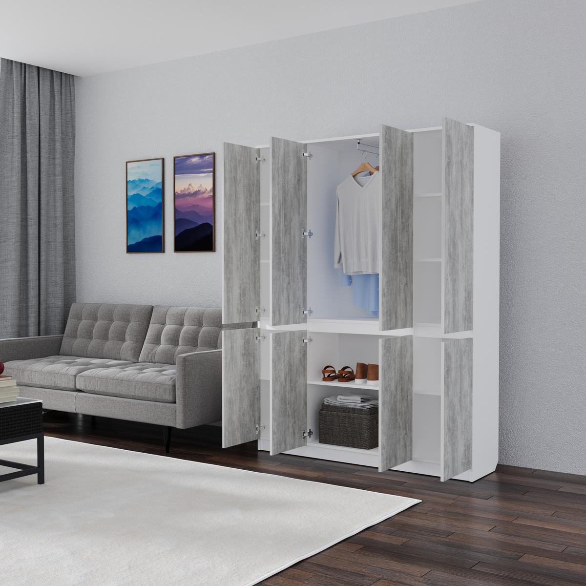 Шкаф Смузи Мікс Меблі 1860х1400х380 мм Урбан лайт - фото 2 Шкаф Смузи Мікс Меблі 1860х1400х380 мм Урбан лайт - фото 2