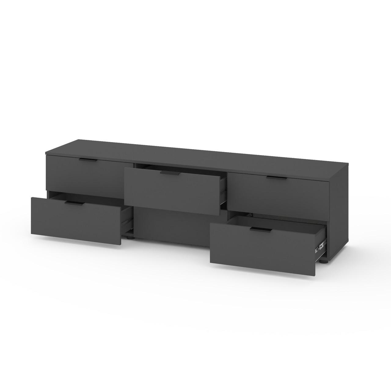Тумба под ТВ Metkas Home A023 ЛДСП 1800x420x490 мм Антрацитовый - фото 2