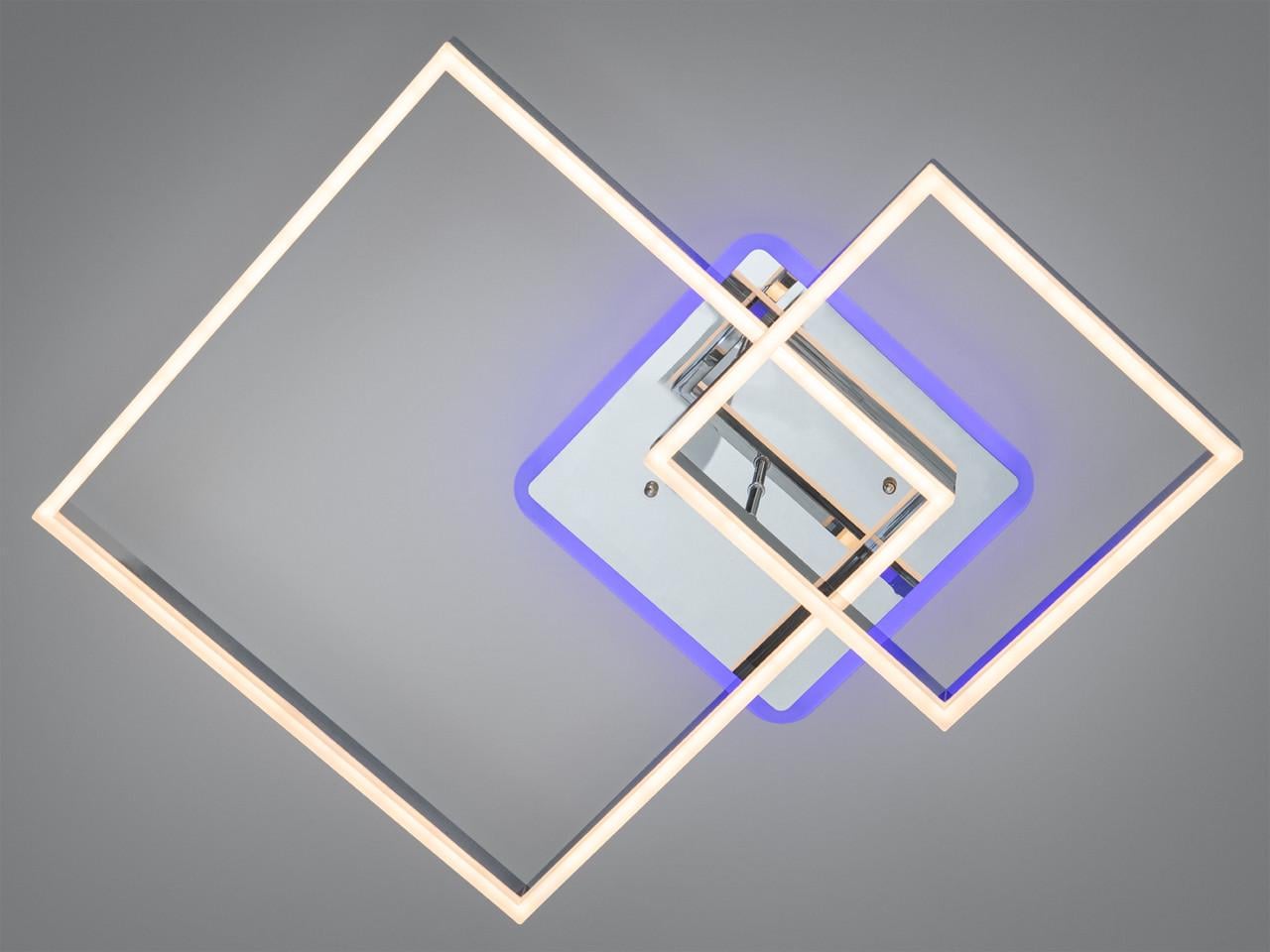 Потолочная светодиодная люстра для гостиной 2549HR с пультом Хром (2549HR LED 3color dimmer)