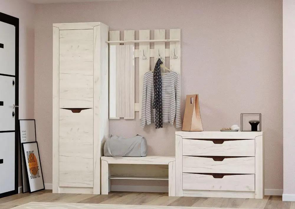 Прихожая модульная Эверест Либерти 3 левый фасад Дуб Крафт белый (DTM-2187)