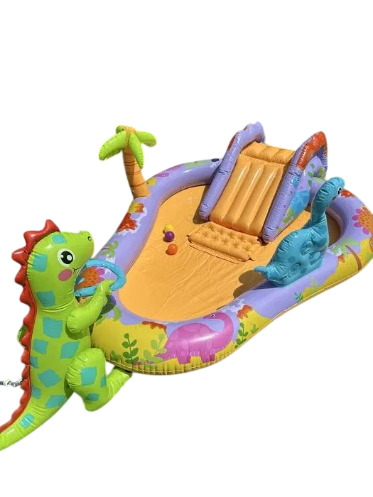 Игровой центр бассейн детский надувной Intex Динопарк 56139 с горкой 201x157x69 см (2237314509)